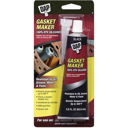 Dap Sealant, 2.8 oz, Tube, Black, RTV Silicone Base 686
